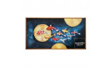 กรอบรูปภาพวาดสีน้ำมัน ปลาคาร์ฟสไตล์เหนือจริง